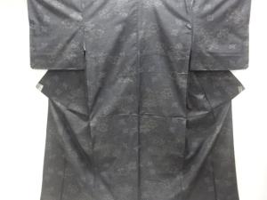 花模様織り出し手織り紬着物